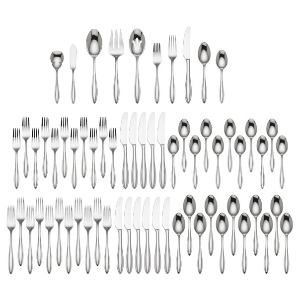 Lenox Sculpt Stainless Steel Flatware Set Service for 12 & Reviews
